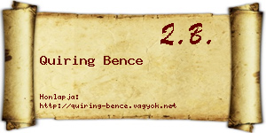 Quiring Bence névjegykártya