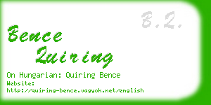 bence quiring business card